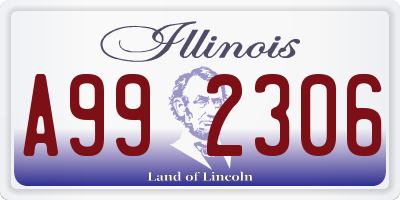 IL license plate A992306