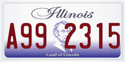 IL license plate A992315
