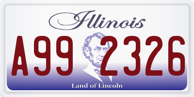 IL license plate A992326