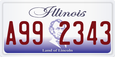 IL license plate A992343