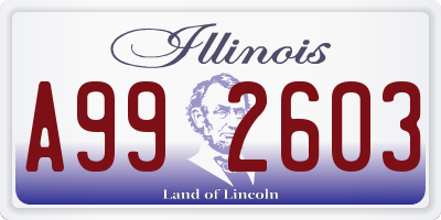 IL license plate A992603