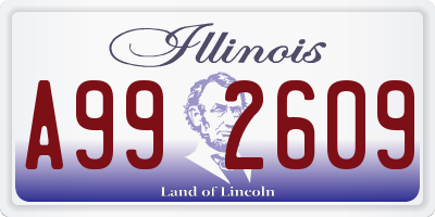 IL license plate A992609