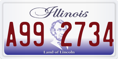 IL license plate A992734