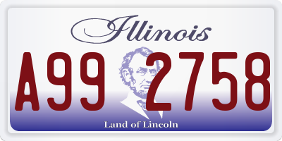IL license plate A992758