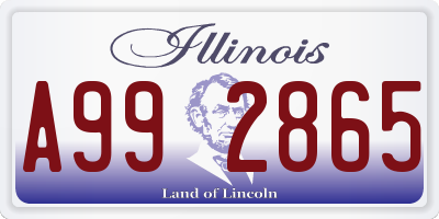 IL license plate A992865