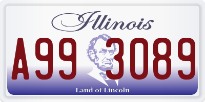 IL license plate A993089