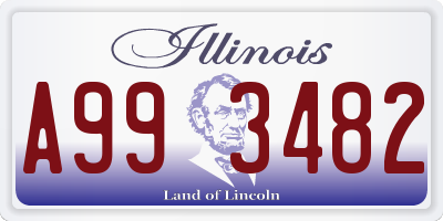 IL license plate A993482