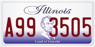 IL license plate A993505