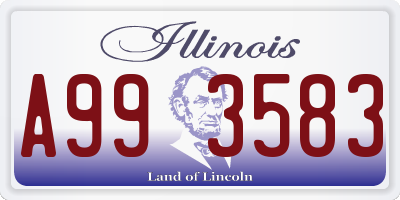 IL license plate A993583