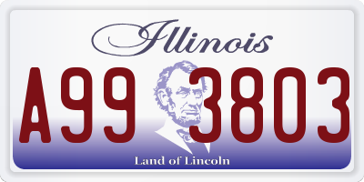 IL license plate A993803