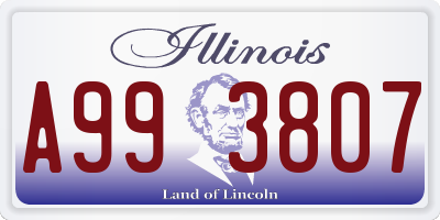 IL license plate A993807