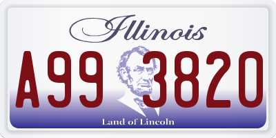 IL license plate A993820