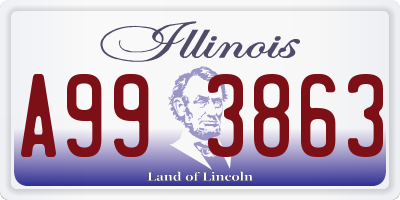 IL license plate A993863