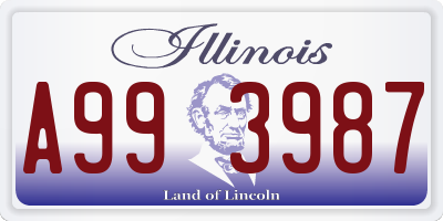 IL license plate A993987
