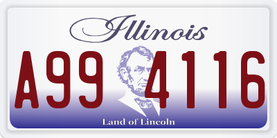IL license plate A994116