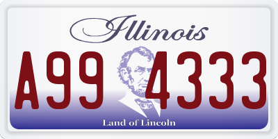 IL license plate A994333