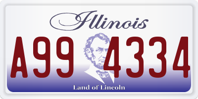 IL license plate A994334