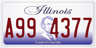 IL license plate A994377