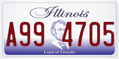 IL license plate A994705