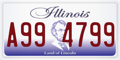 IL license plate A994799