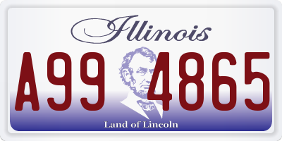 IL license plate A994865