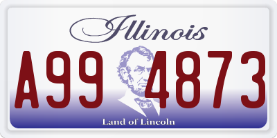 IL license plate A994873