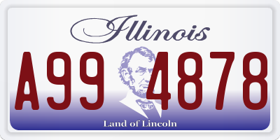 IL license plate A994878