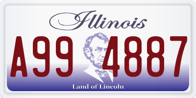 IL license plate A994887