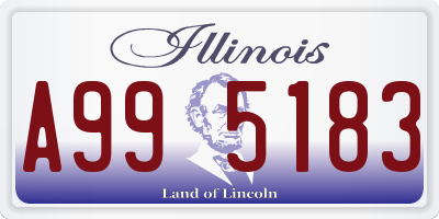 IL license plate A995183