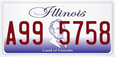 IL license plate A995758