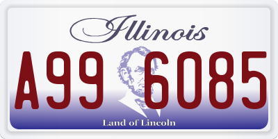 IL license plate A996085