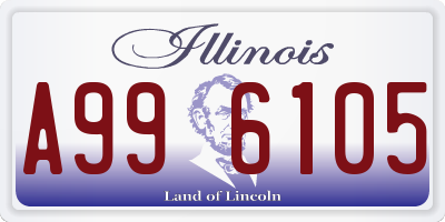 IL license plate A996105