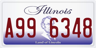 IL license plate A996348