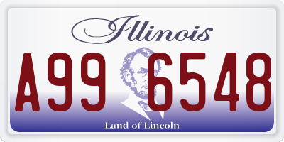 IL license plate A996548