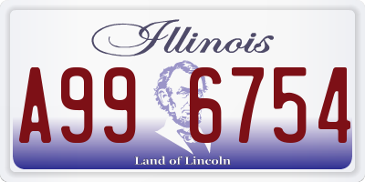 IL license plate A996754