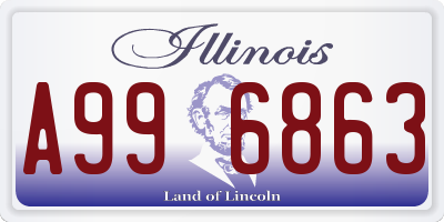 IL license plate A996863