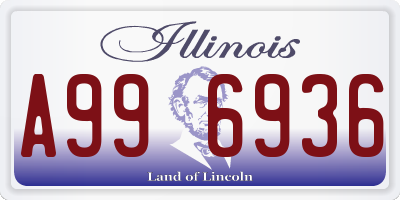 IL license plate A996936