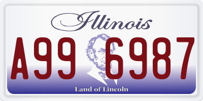 IL license plate A996987