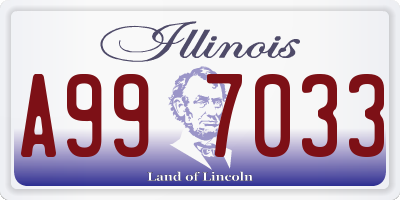 IL license plate A997033