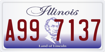 IL license plate A997137
