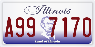 IL license plate A997170