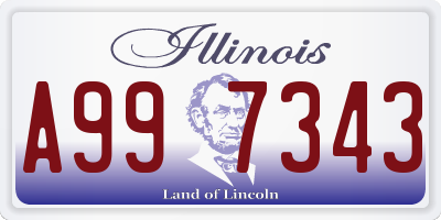 IL license plate A997343