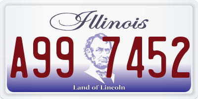 IL license plate A997452