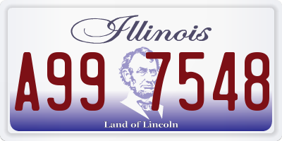 IL license plate A997548