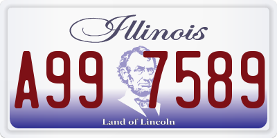 IL license plate A997589