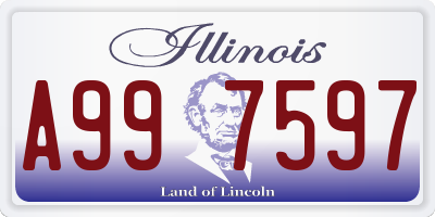 IL license plate A997597
