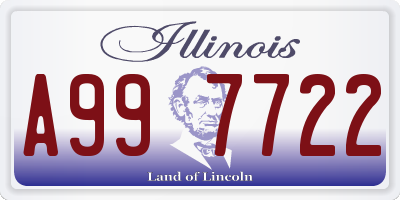 IL license plate A997722