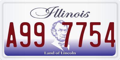 IL license plate A997754