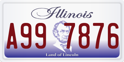 IL license plate A997876