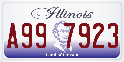 IL license plate A997923
